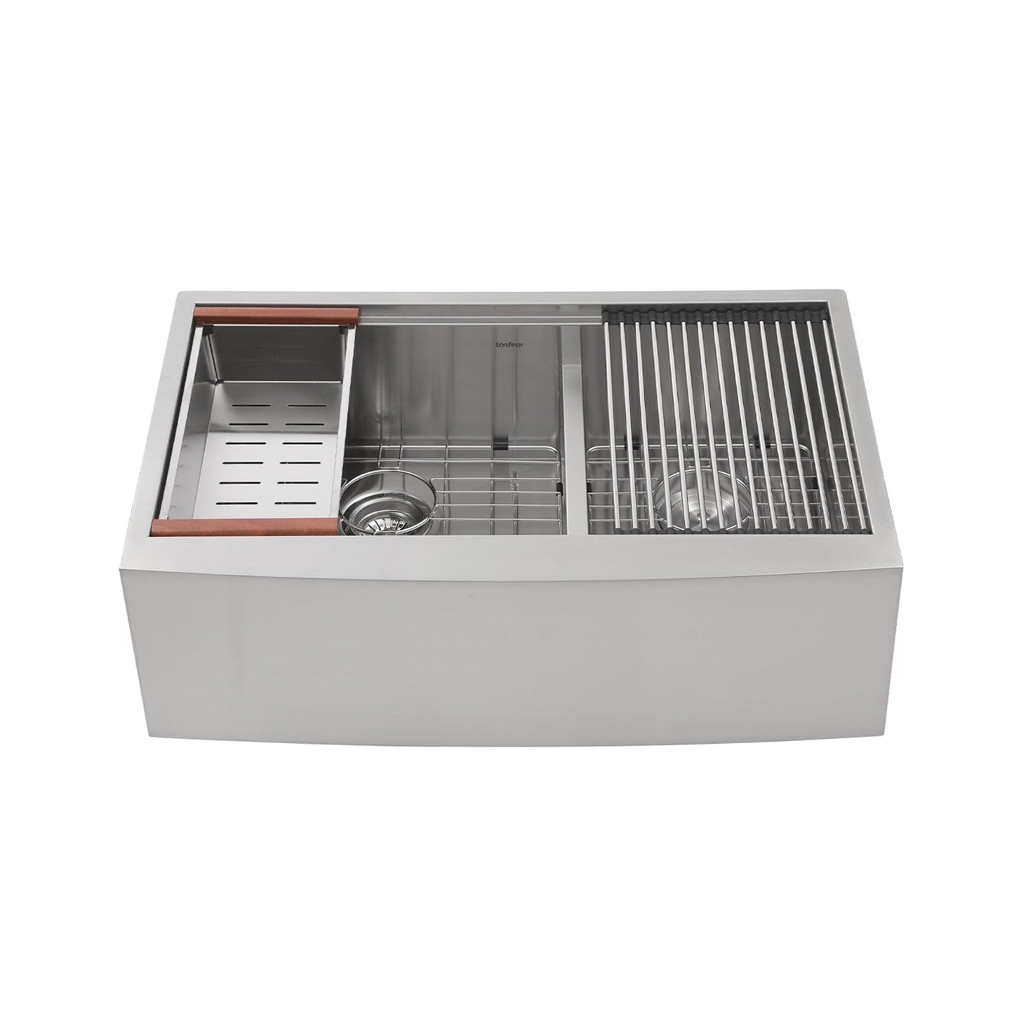 Lordear 33" x 22" Stainless Steel Apron Front Double Bowl Workstation Kitchen Sink  from Lordear