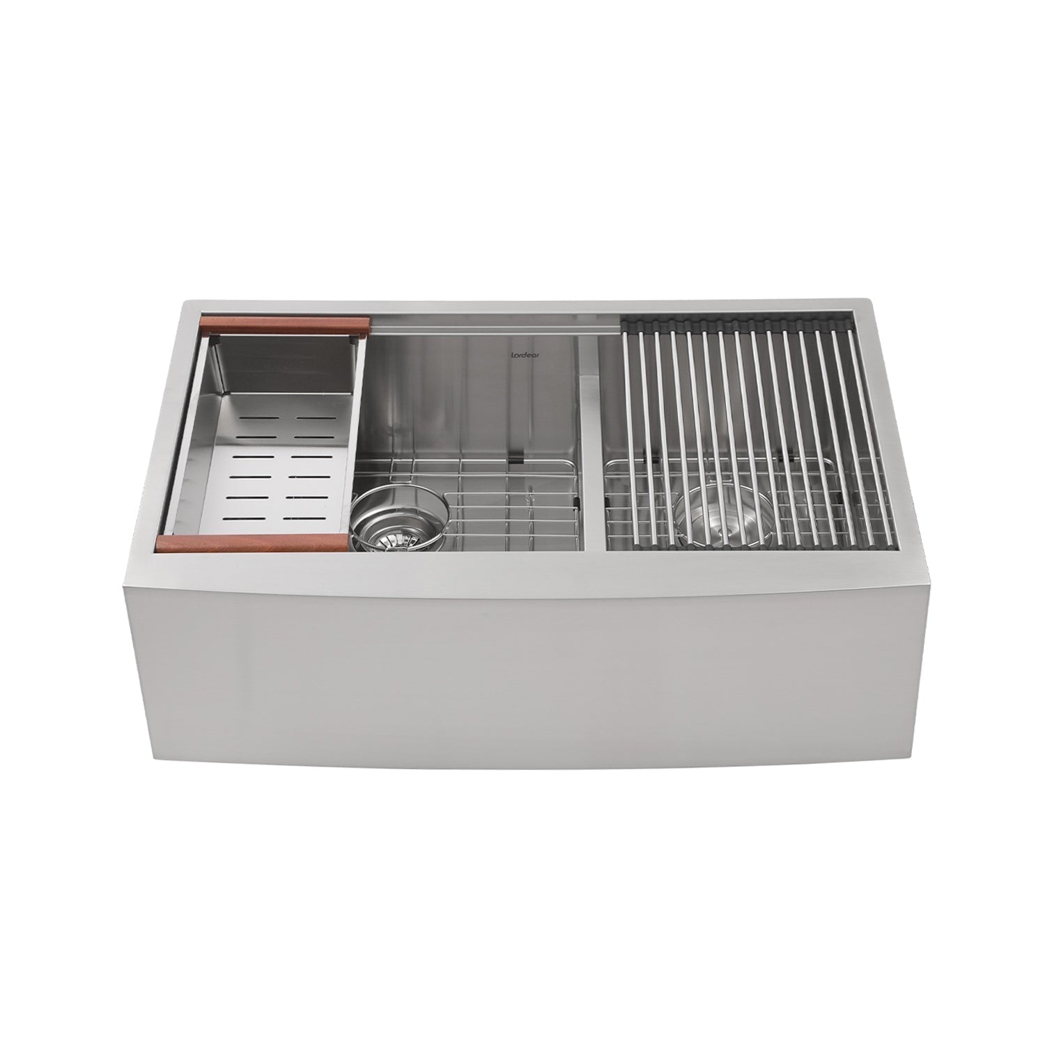 Lordear 33" x 22" Stainless Steel Apron Front Double Bowl Workstation Kitchen Sink  from Lordear