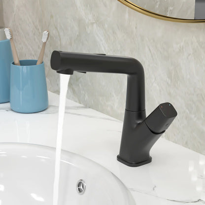 Bathroom Faucet with Pull Down Sprayer Stainless Steel Bathroom Pull Out Faucet with 3 Modes 360¡ã Rotating to Switch Mode-Gunmetal Black  from Lordear