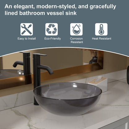 Lordear 16" x 16" Tempered Glass Vessel Bathroom Sink with Pop up Drain  from Lordear