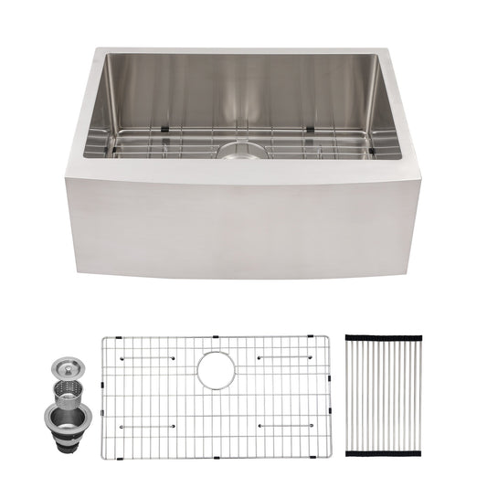 Lordear 24" x 21" Stainless Steel Single Bowl Apron Front Farmhouse Kitchen Sink  from Lordear