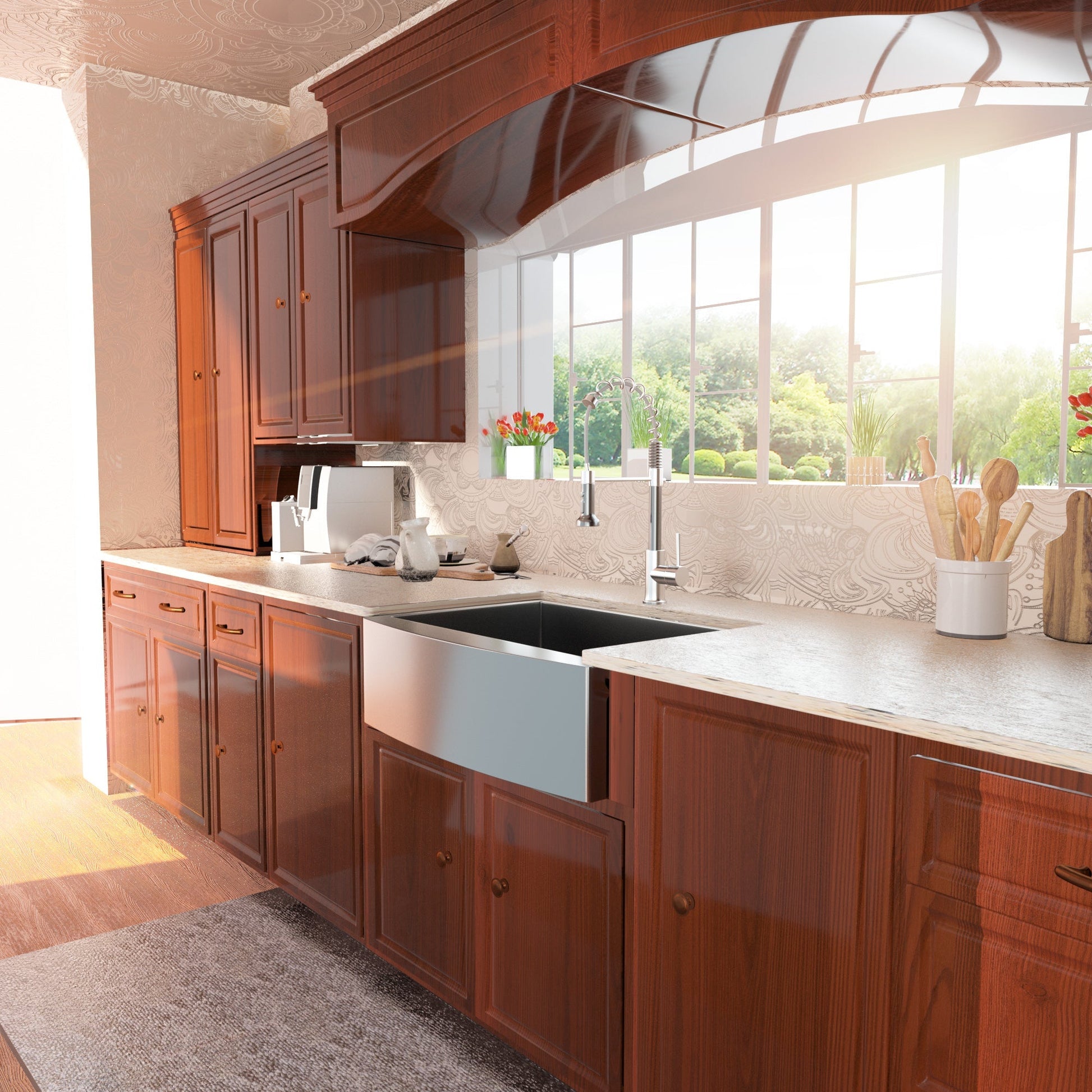 Lordear 24" x 21" Stainless Steel Gunmetal Black Apron Front Farmhouse Kitchen Sink  from Lordear