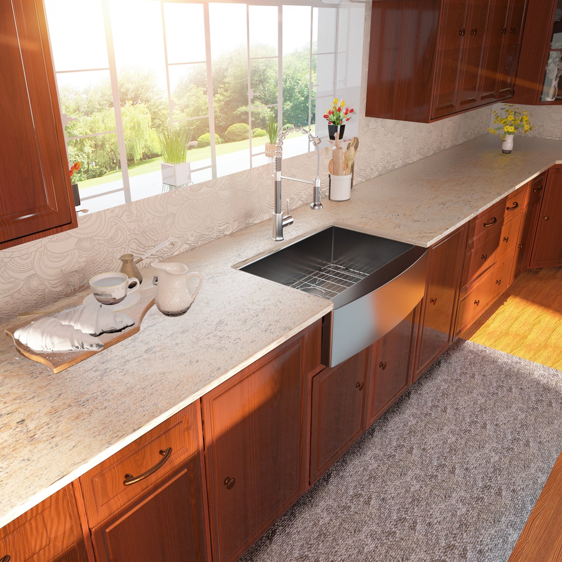 Lordear 24" x 21" Stainless Steel Gunmetal Black Apron Front Farmhouse Kitchen Sink  from Lordear