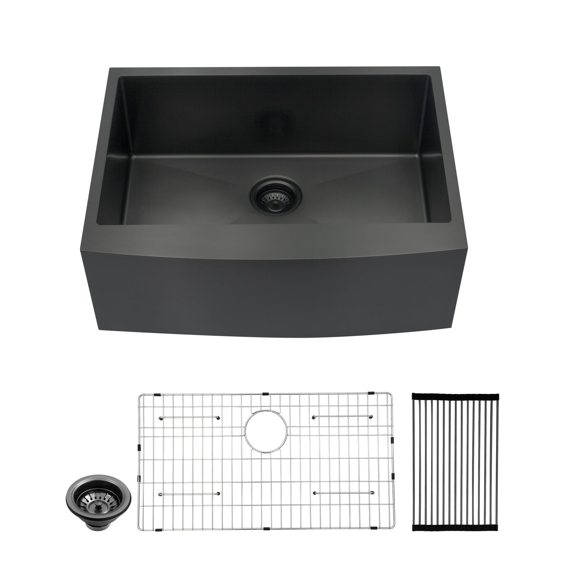 Lordear 24" x 21" Stainless Steel Gunmetal Black Apron Front Farmhouse Kitchen Sink  from Lordear