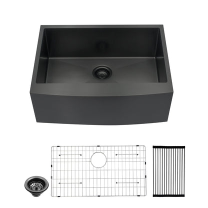 Lordear 24" x 21" Stainless Steel Gunmetal Black Apron Front Farmhouse Kitchen Sink  from Lordear