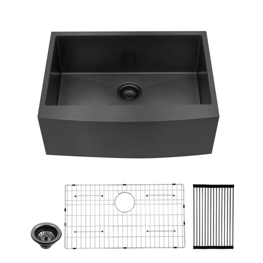 Lordear 24" x 21" Stainless Steel Gunmetal Black Apron Front Farmhouse Kitchen Sink  from Lordear