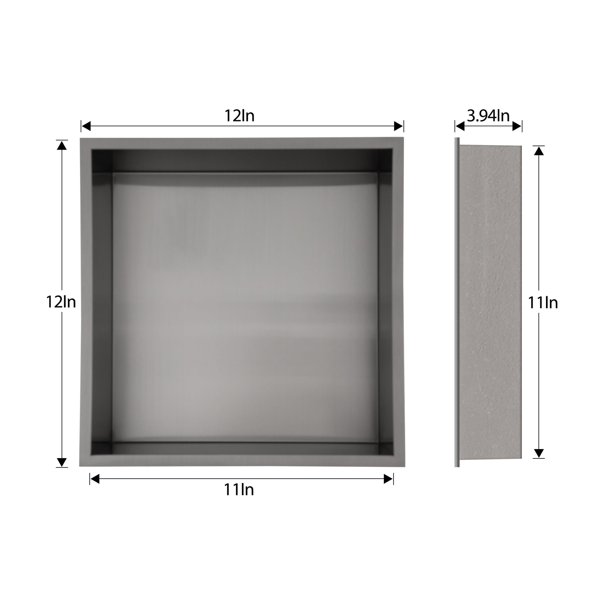 Lordear 12" x 12" Stainless Steel Bathroom Square Recessed Wall Niche  from Lordear