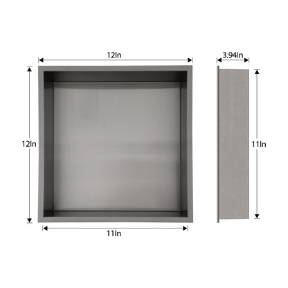 Lordear 12" x 12" Stainless Steel Bathroom Square Recessed Wall Niche  from Lordear