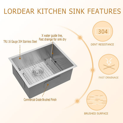 Lordear Stainless Steel Undermount Single Bowl Kitchen Sink  from Lordear