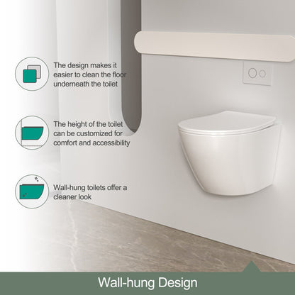 Lordear Ceramic White Round Mounted Wall Hung Toilet  from Lordear