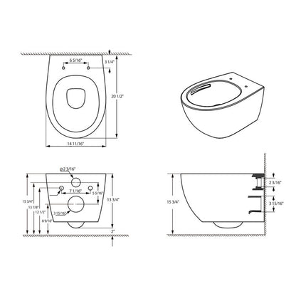 Lordear Ceramic White Round Mounted Wall Hung Toilet  from Lordear