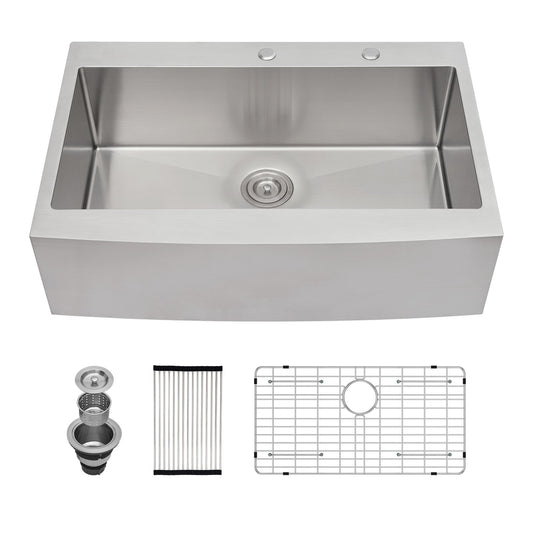 Lordear 33'' Stainless Steel Topmount Single Bowl Apron Front Farmhouse Kitchen Sink  from Lordear 1600