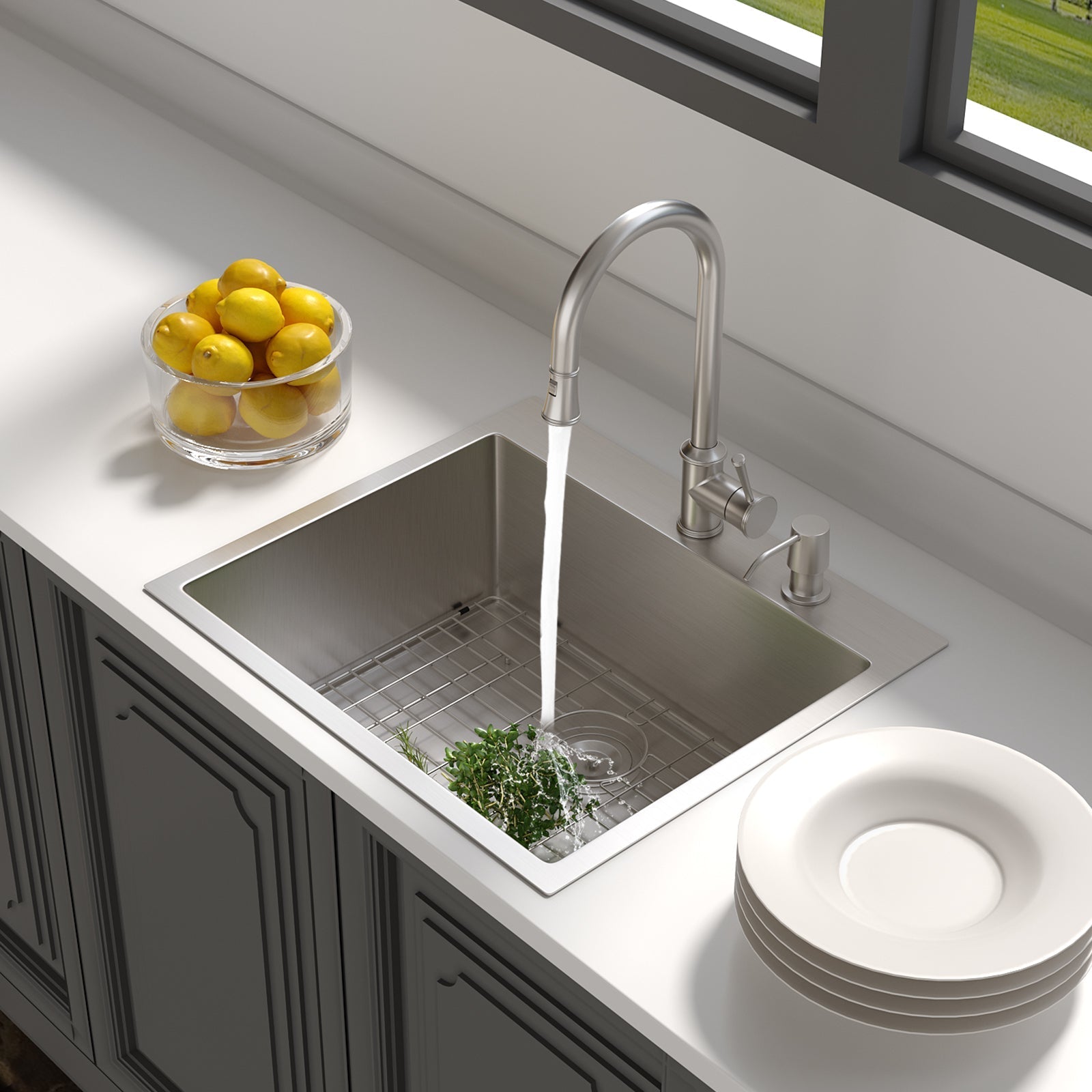 Lordear Stainless Steel Drop-In Single Bowl Kitchen Sink  from Lordear
