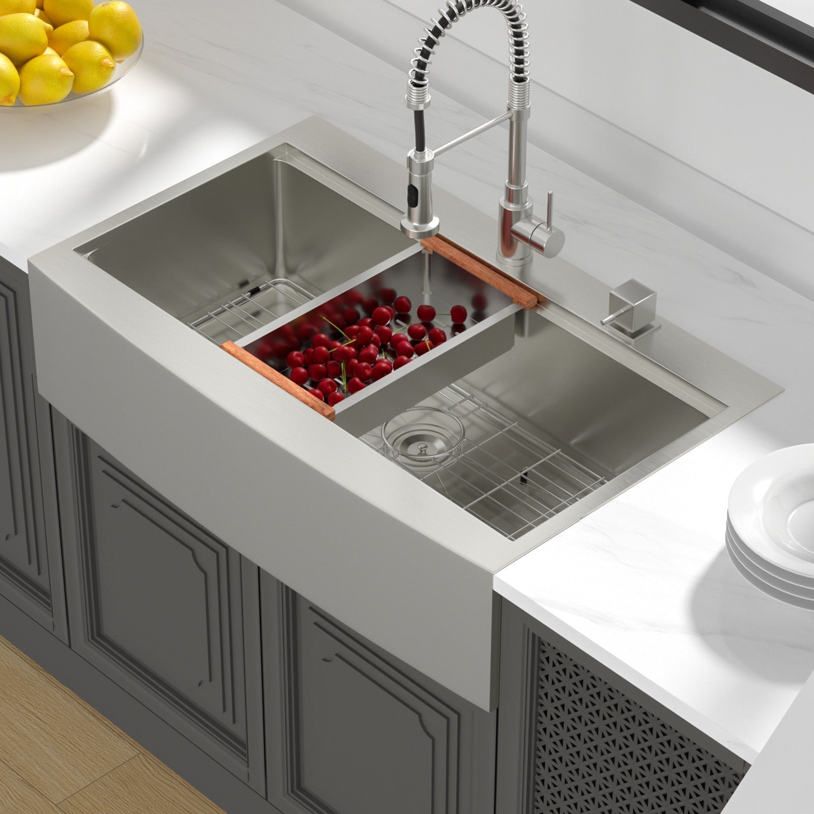 Lordear 33" Stainless Steel Topmount Single Bowl Farmhouse Workstation Kitchen Sink  from Lordear