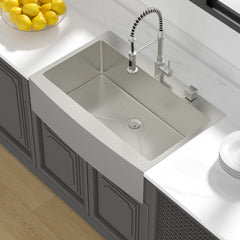 Lordear 33'' Stainless Steel Topmount Single Bowl Apron Front Farmhouse Kitchen Sink  from Lordear