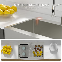 Lordear 33'' Stainless Steel Topmount Single Bowl Apron Front Farmhouse Kitchen Sink  from Lordear