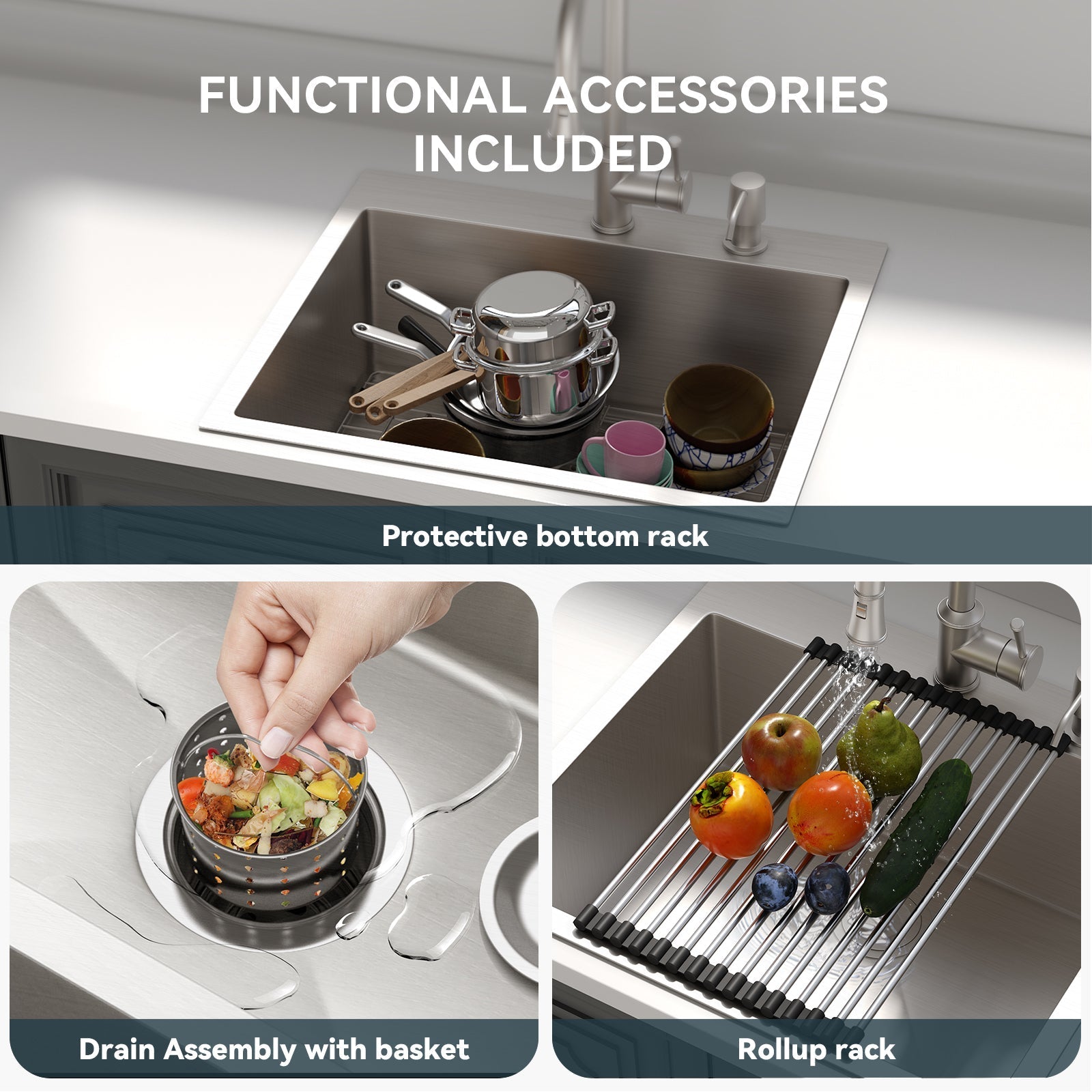Lordear Stainless Steel Drop-In Single Bowl Kitchen Sink  from Lordear