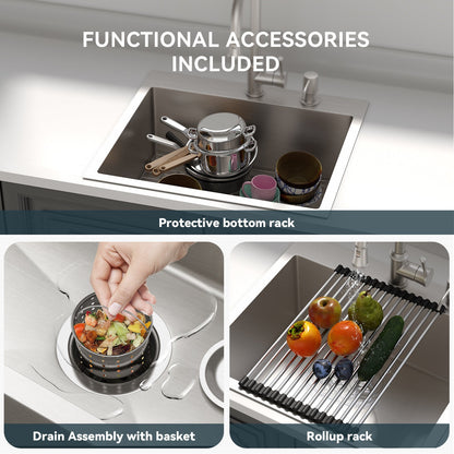 Lordear Stainless Steel Drop-In Single Bowl Kitchen Sink  from Lordear