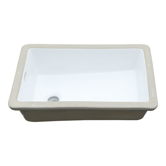 Lordear 13.75" x 20.25" White Ceramic Rectangle Undermount Bathroom Sink with Overflow  from Lordear