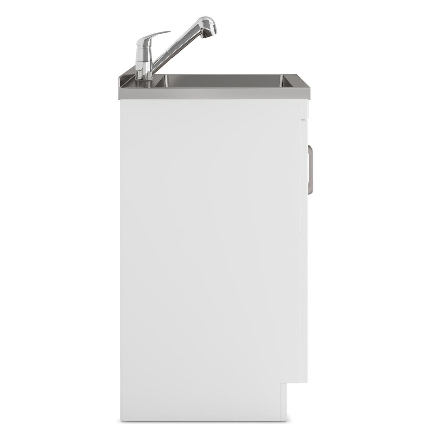 24" Laundry Cabinet with Faucet and Stainless Steel Sink - White  from Lordear