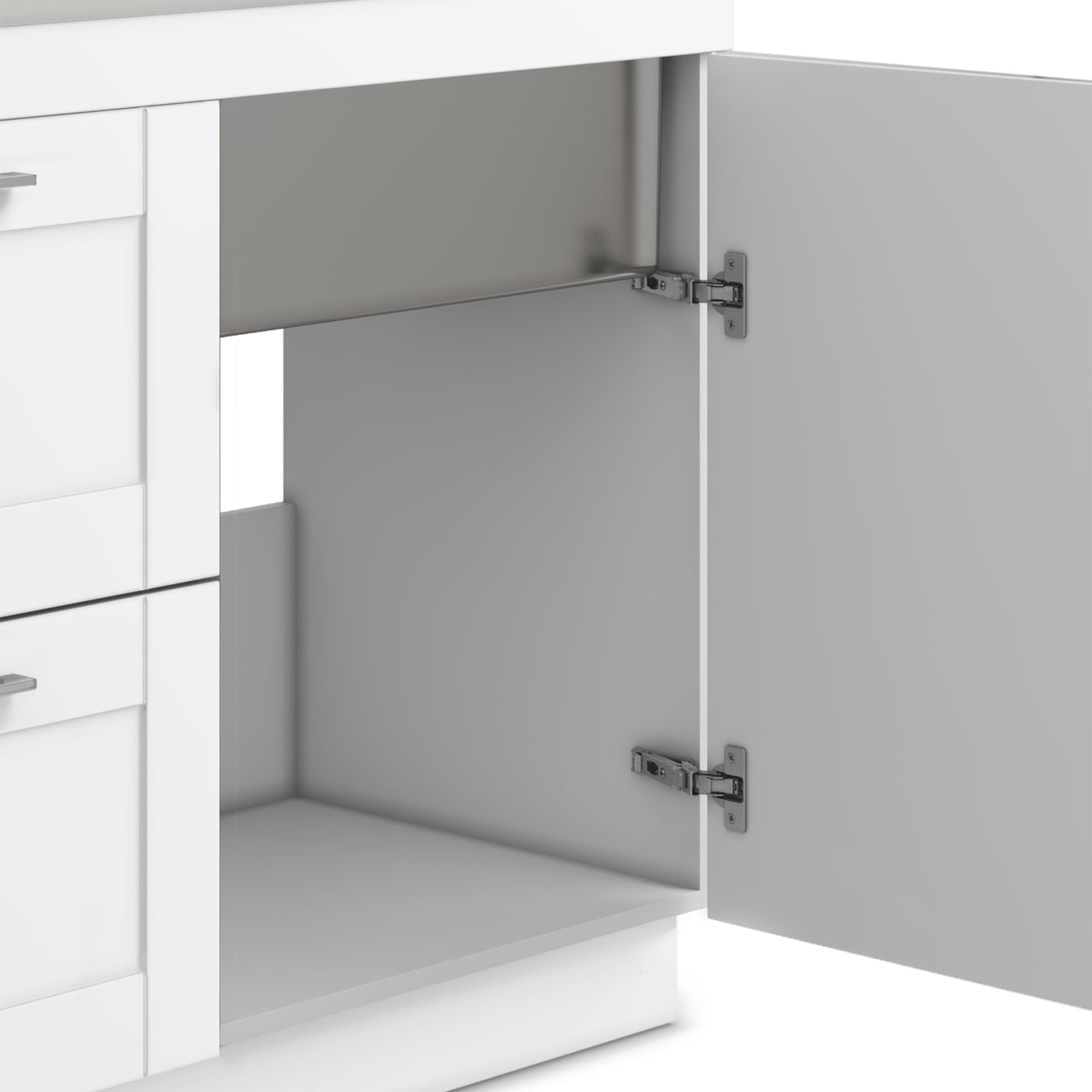 Modern Wide Shaker All-in-One 46-inch  Laundry Utility Sink & Cabinet in Pure White  from Lordear