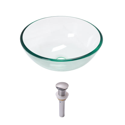 Lordear 14" x 14" Clear Tempered Glass Vessel Bathroom Sink with Pop-up Drain  from Lordear