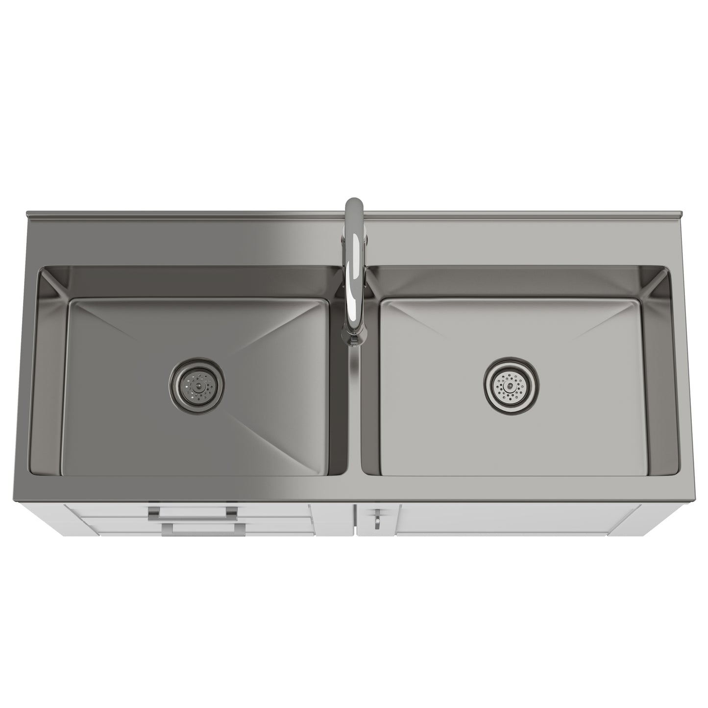 Modern Wide Shaker All-in-One 46-inch  Laundry Utility Sink & Cabinet in Pure White  from Lordear