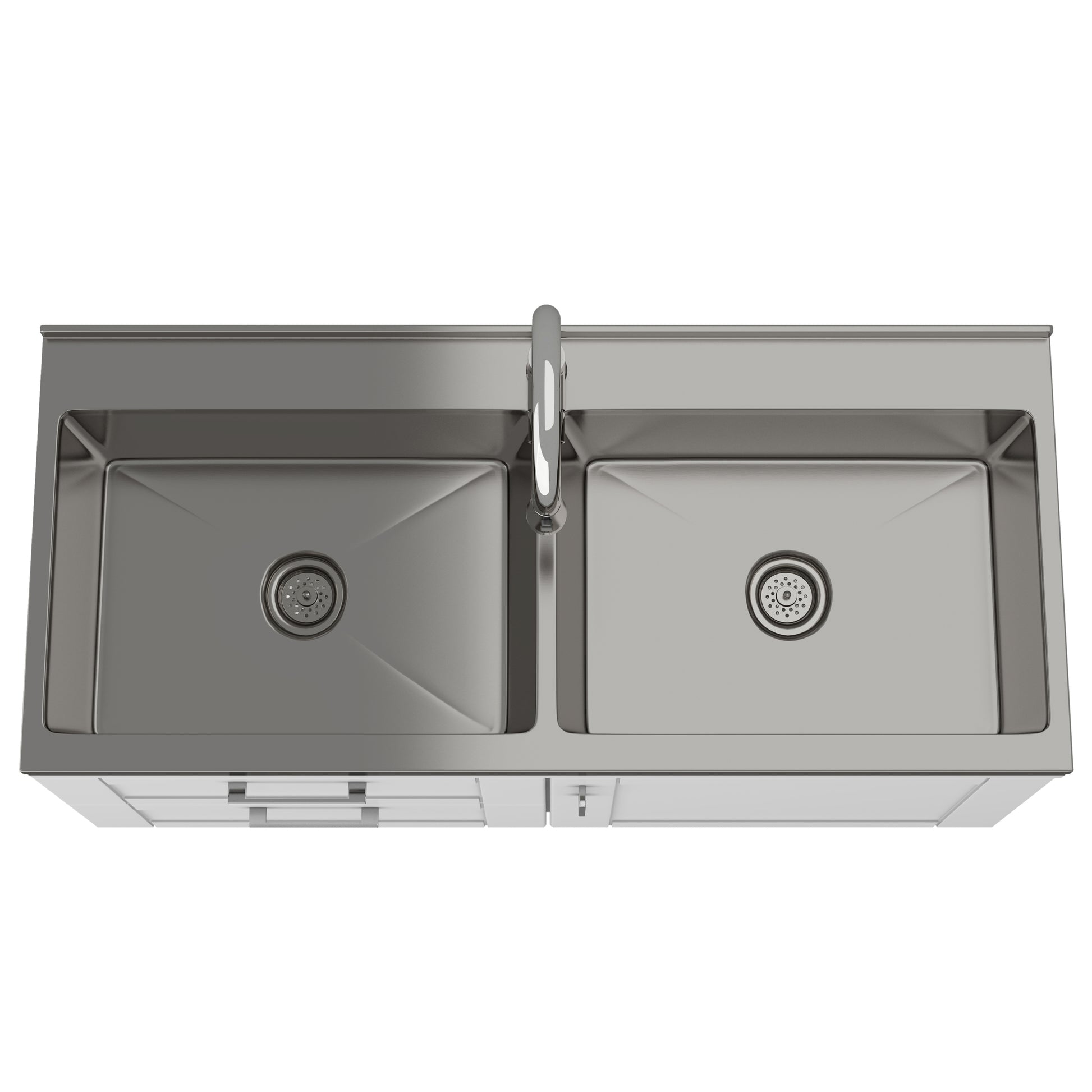 Modern Wide Shaker All-in-One 46-inch  Laundry Utility Sink & Cabinet in Pure White  from Lordear