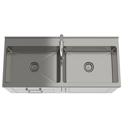 Modern Wide Shaker All-in-One 46-inch  Laundry Utility Sink & Cabinet in Pure White  from Lordear