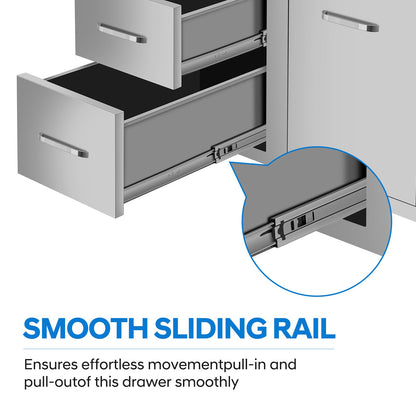 Drawer cabinets for outdoor kitchens or courtyards with trash can holder  from Lordear