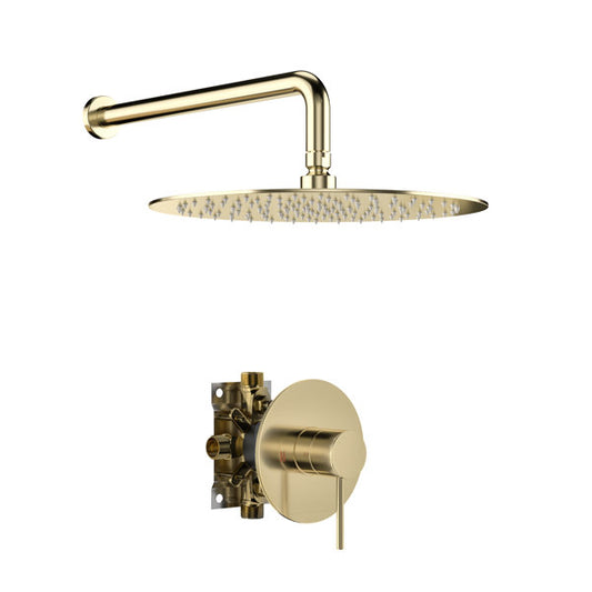 Lordear 10" Stainless Steel Round Gold Shower Head with Valve  from Lordear