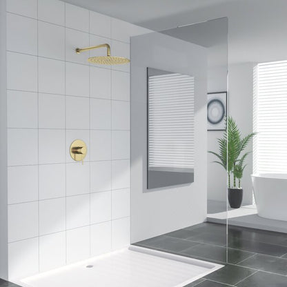 Lordear 10" Stainless Steel Round Gold Shower Head with Valve  from Lordear