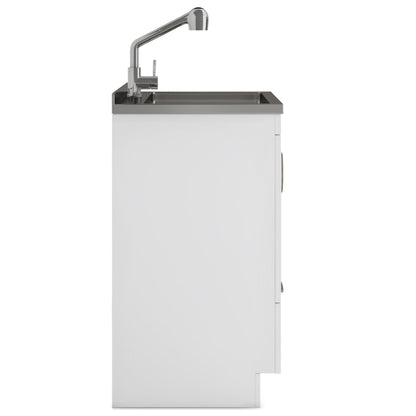 24-inch All-in-One Laundry Utility Sink & Cabinet in Pure White with Faucet  from Lordear