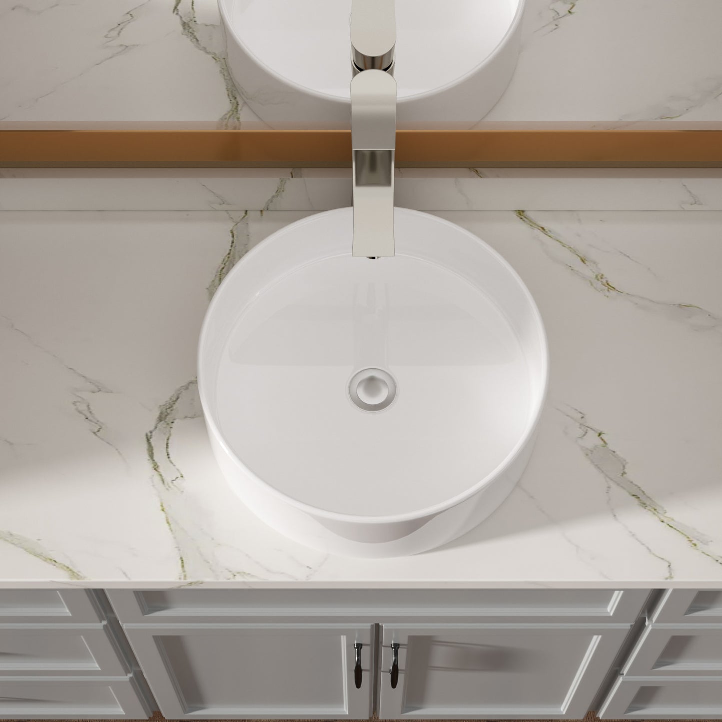 Lordear 16'' x 16'' Ceramic Topmount Round Vessel Bathroom Sink  from Lordear