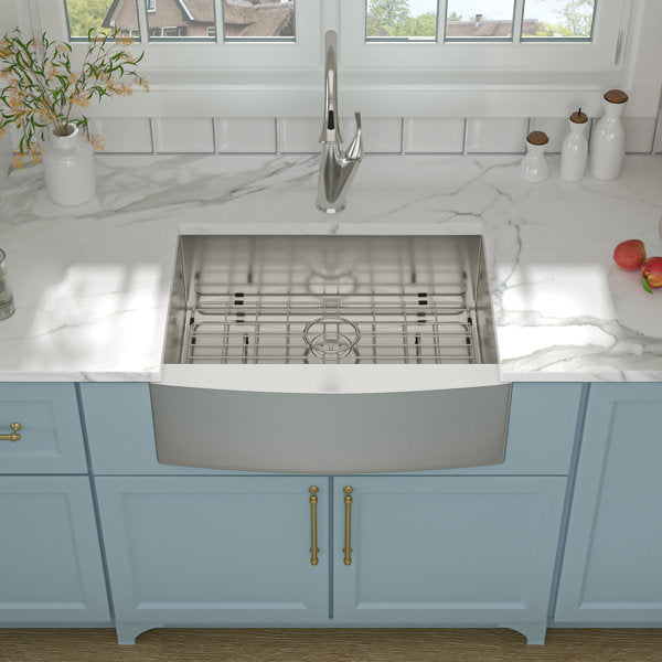 Lordear 27" × 21" Stainless Steel Single Bowl Apron Front Brushed Farmhouse Kitchen Sink  from Lordear
