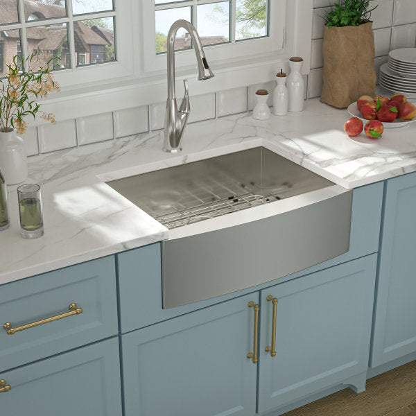 Lordear 27" × 21" Stainless Steel Single Bowl Apron Front Brushed Farmhouse Kitchen Sink  from Lordear