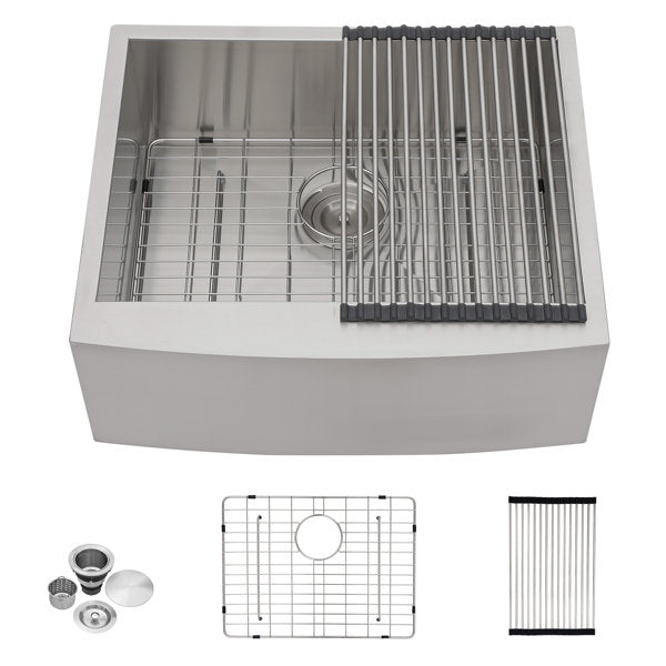 Lordear 27" × 21" Stainless Steel Single Bowl Apron Front Brushed Farmhouse Kitchen Sink  from Lordear
