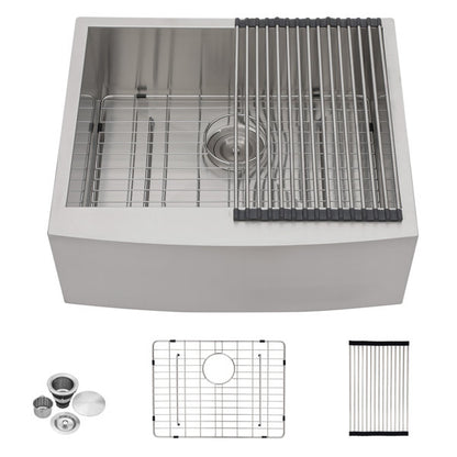 Lordear 27" × 21" Stainless Steel Single Bowl Apron Front Brushed Farmhouse Kitchen Sink  from Lordear