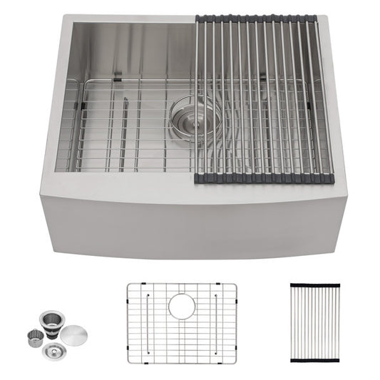 Lordear 27" × 21" Stainless Steel Single Bowl Apron Front Brushed Farmhouse Kitchen Sink  from Lordear