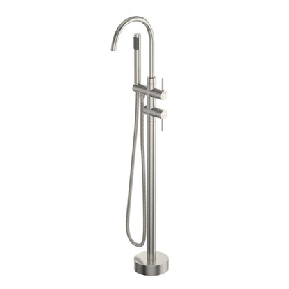 Lordear Freestanding Bathtub Faucet Floor Mount High Flow Tub Filler with Swivel Gooseneck Spout and Handheld Shower  from Lordear