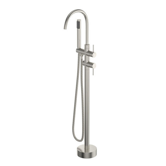 Lordear Freestanding Bathtub Faucet Floor Mount High Flow Tub Filler with Swivel Gooseneck Spout and Handheld Shower  from Lordear