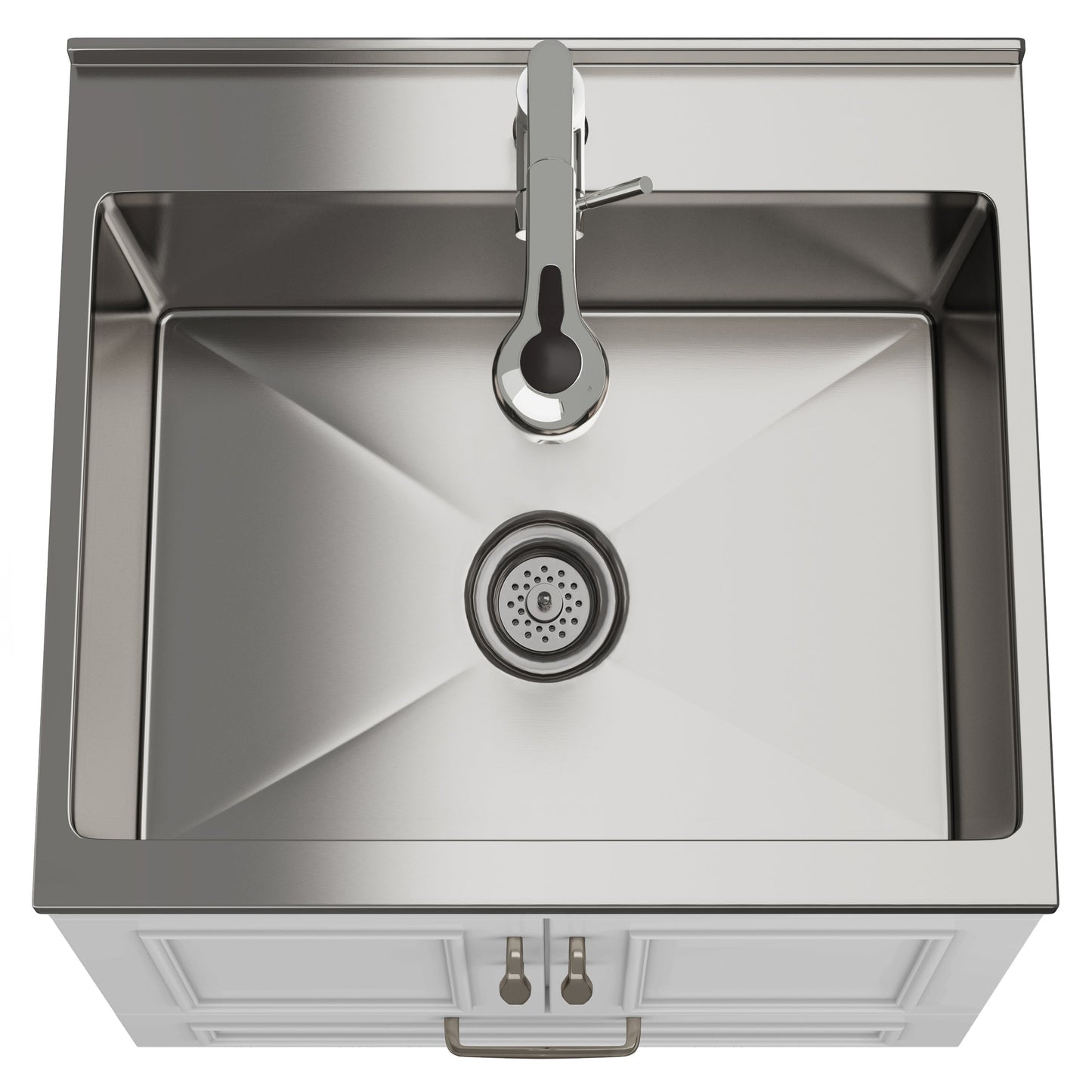 24-inch All-in-One Laundry Utility Sink & Cabinet in Pure White with Faucet  from Lordear