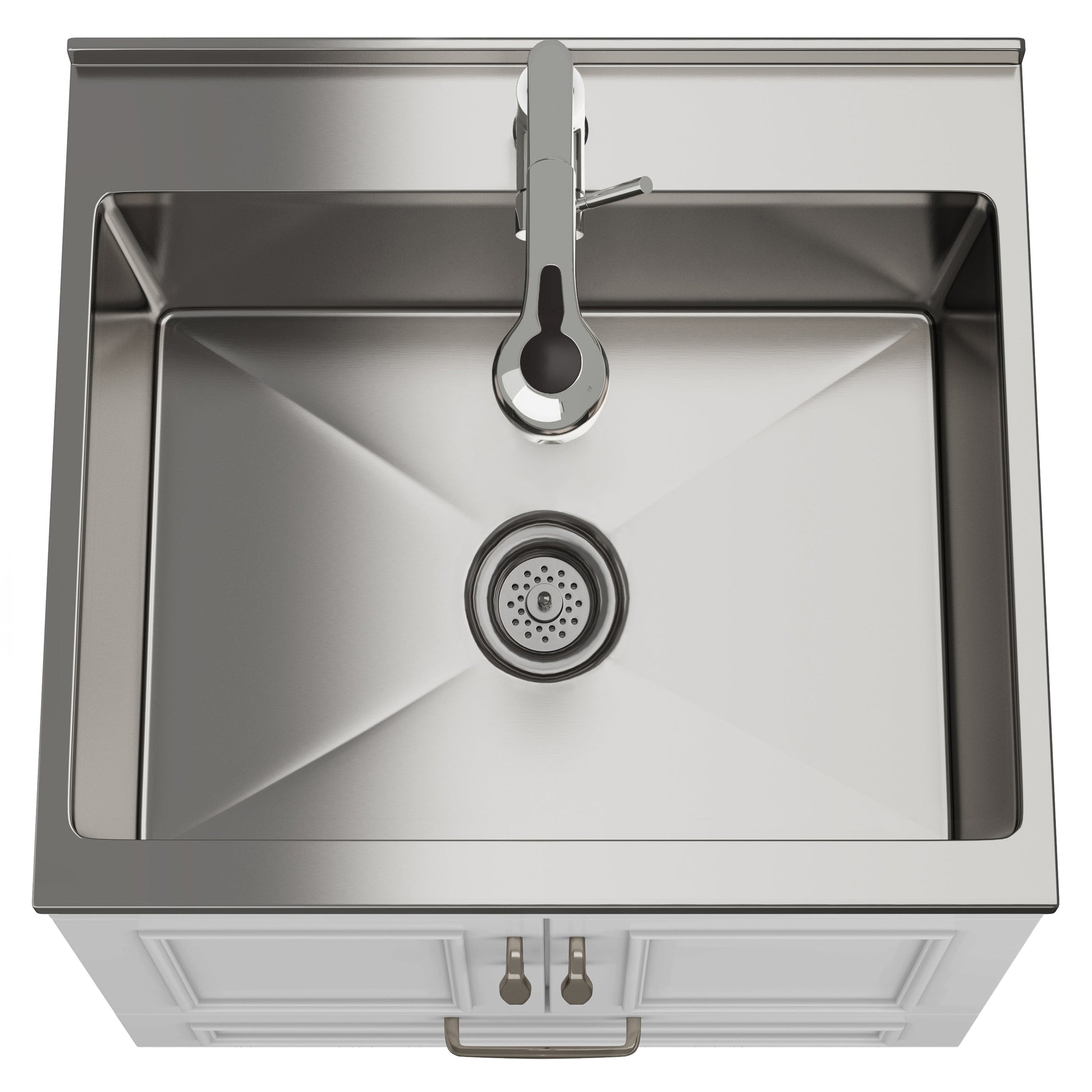 24-inch All-in-One Laundry Utility Sink & Cabinet in Pure White with Faucet  from Lordear