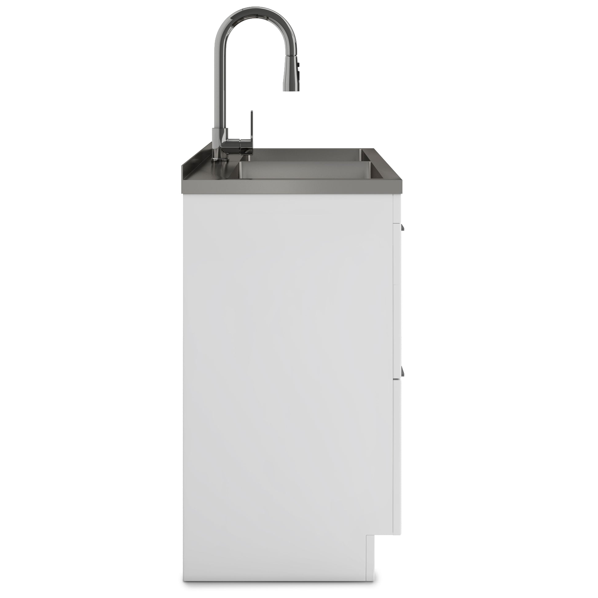 Modern Wide Shaker All-in-One 46-inch  Laundry Utility Sink & Cabinet in Pure White  from Lordear
