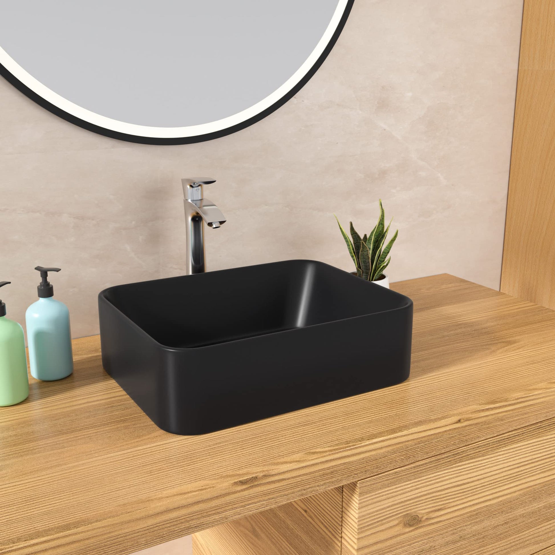 Lordear 16" x 12" Ceramic Rectangular Drop-in Vessel Bathroom Sink  from Lordear