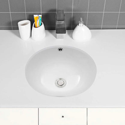 Lordear 16 Inch Undermount Oval Sink - Pure White Porcelain Ceramic Lavatory Vanity  from Lordear