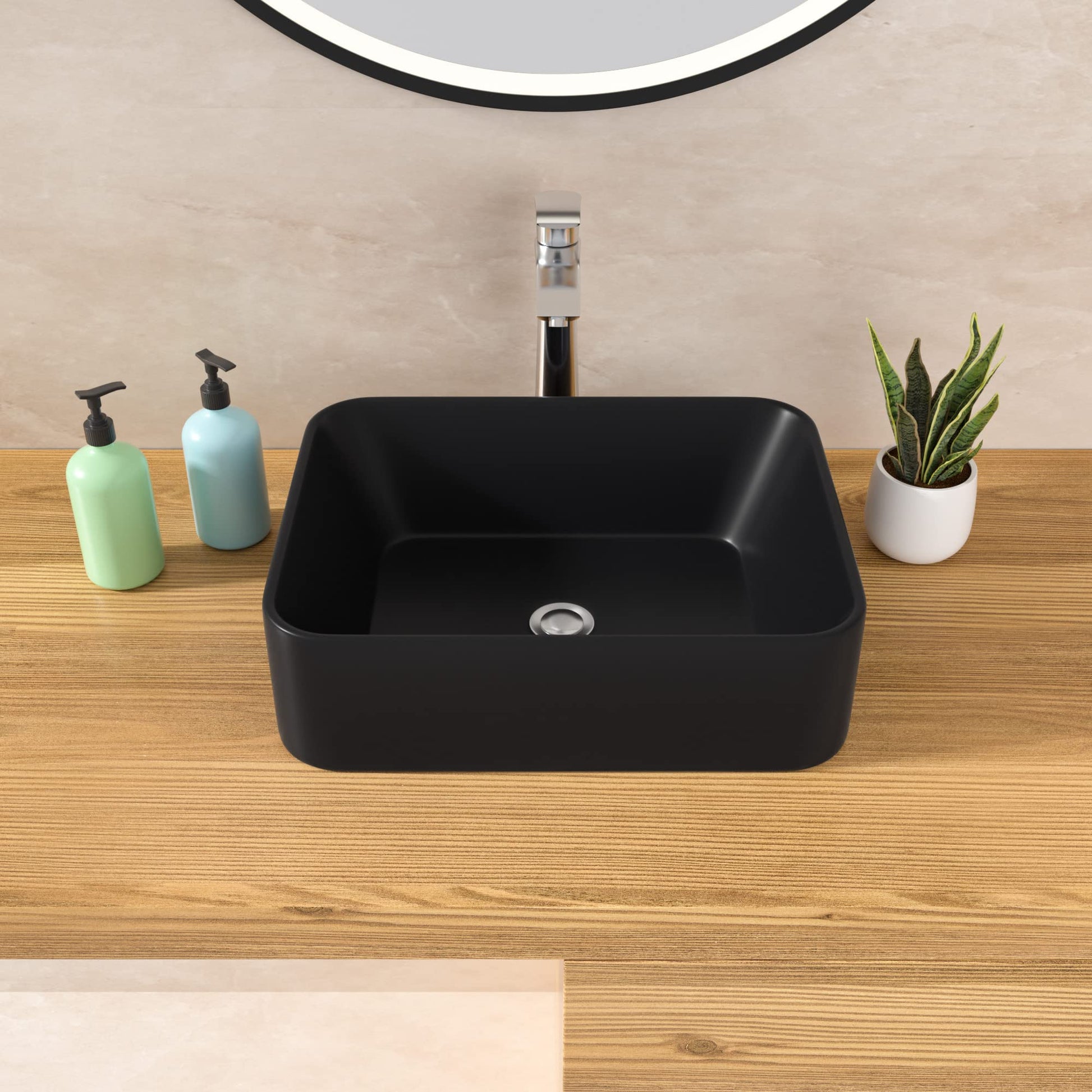 Lordear 16" x 12" Ceramic Rectangular Drop-in Vessel Bathroom Sink  from Lordear
