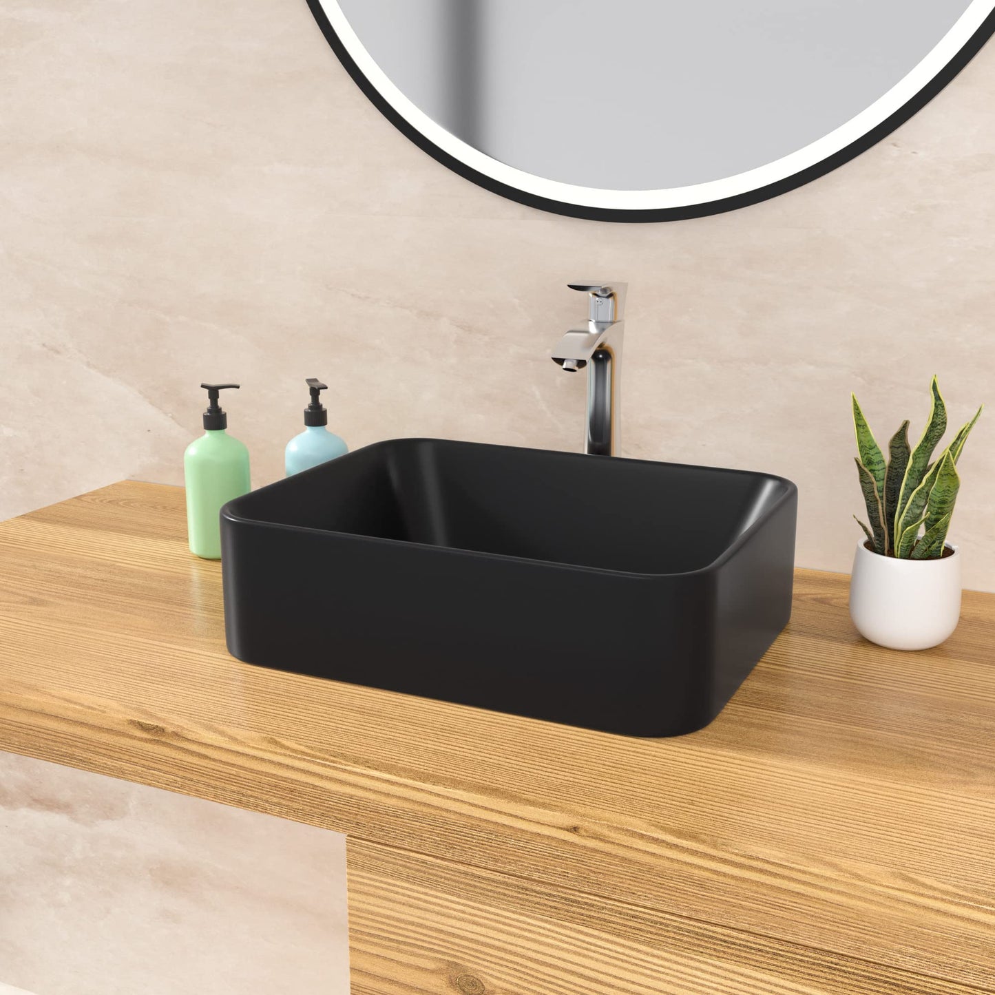 Lordear 16" x 12" Ceramic Rectangular Drop-in Vessel Bathroom Sink  from Lordear