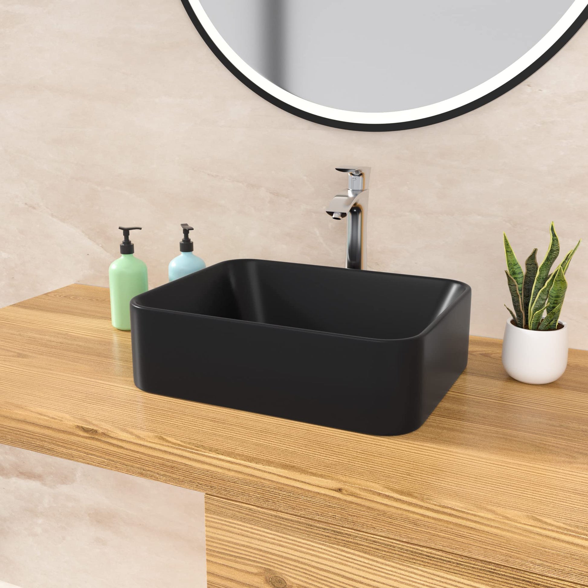 Lordear 16" x 12" Ceramic Rectangular Drop-in Vessel Bathroom Sink  from Lordear
