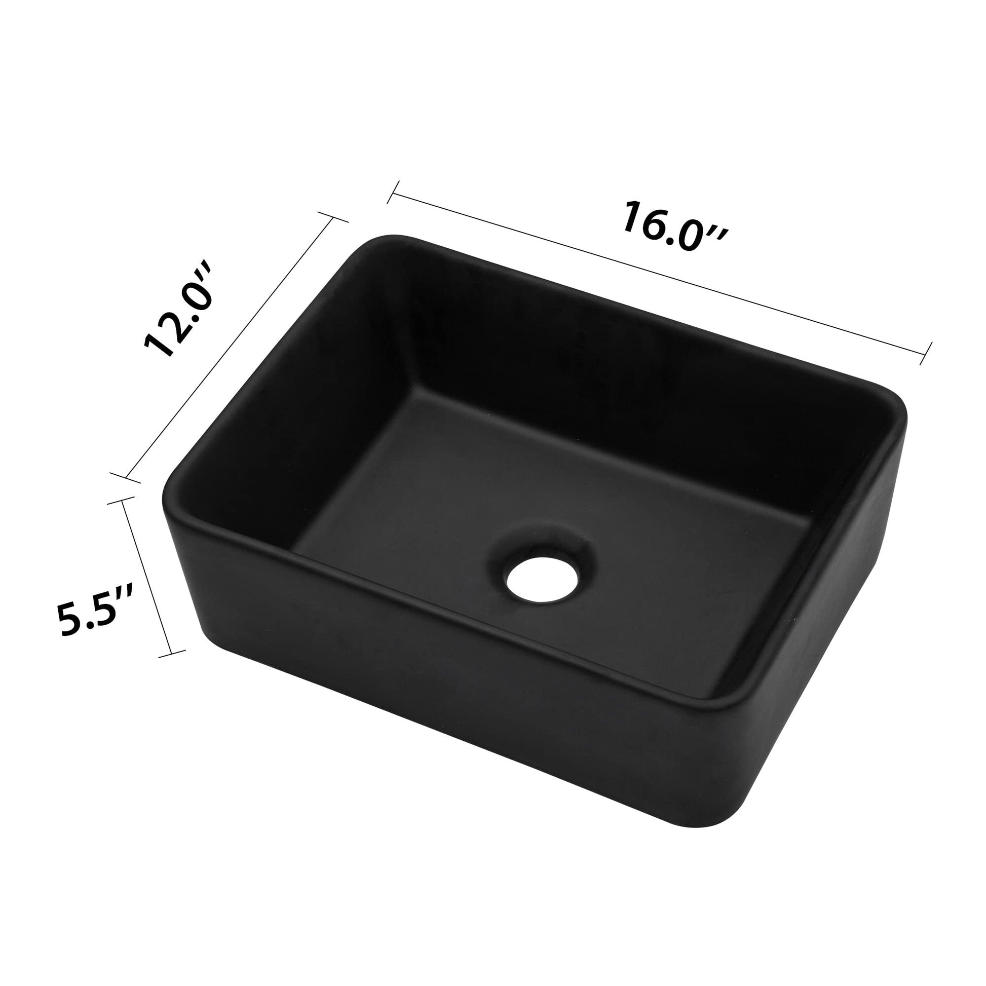 Lordear 16" x 12" Ceramic Rectangular Drop-in Vessel Bathroom Sink  from Lordear